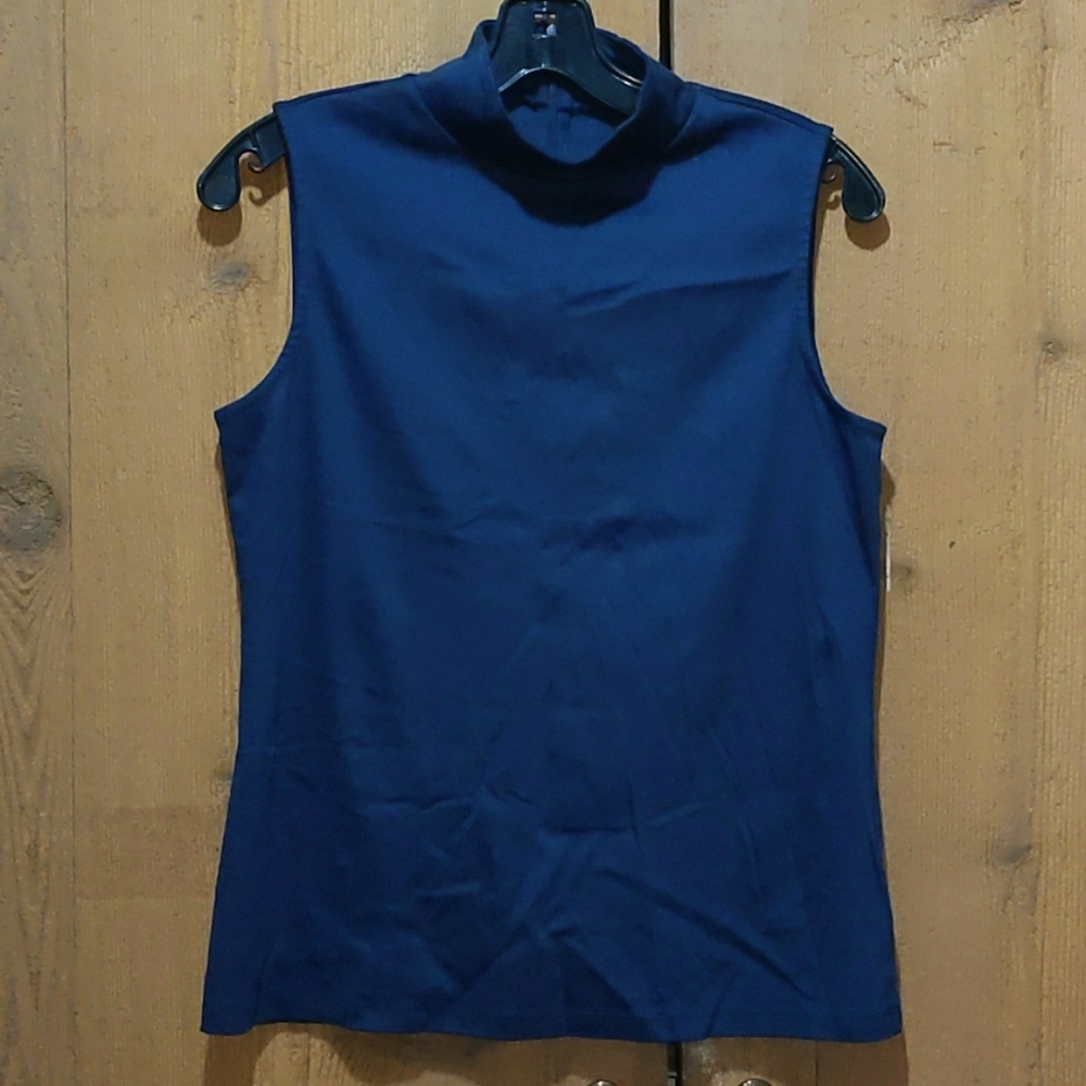 Talbot's - Navy Blue Sleeveless Mock Turtle Neck